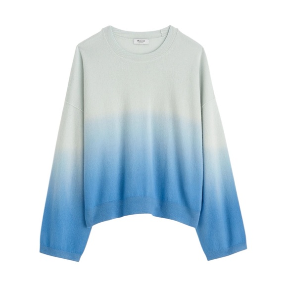 Madewell Cashmere Boxy Sweater in Southern Sky Dip Dye - Picture 1 of 8